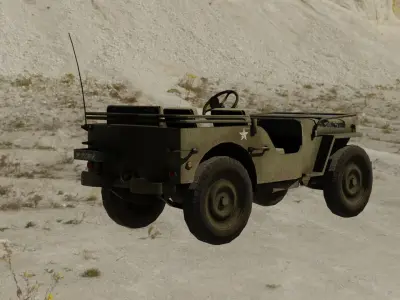 Willys Jeep Low-poly 3D model