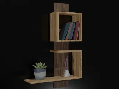 Modern shelves made in Blender Free 3D model