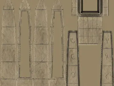 Obelisk three different obelisks Low-poly 3D model