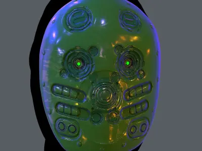 Gas mask helmet scifi Low-poly character art game space   Low-poly 3D model