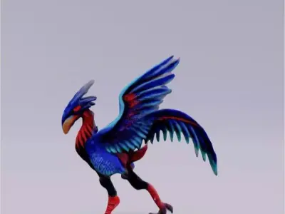 Ceralys the fantasy bird character Low-poly 3D model