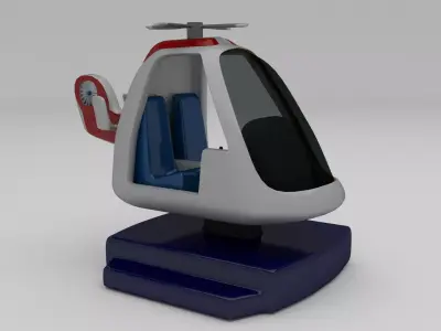 Ambulance Chopper Kiddie Ride Low-poly 3D model