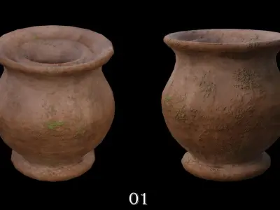 Clay Pots Pack Low-poly 3D model purchase