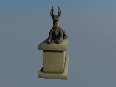 Low poly Anubis sculpture Low-poly 3D model