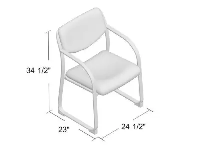 WP Bentonville Stackable Polyester Seat Waiting Room Chair 3D model