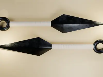 Ninja Kunai Knife Low-poly 3D model