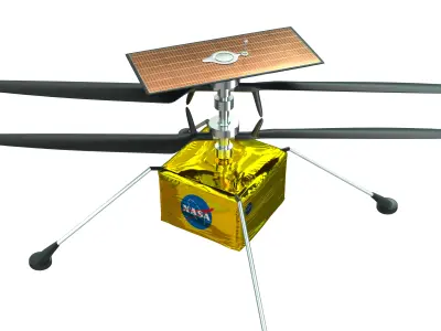 Mars Helicopter Low-poly 3D model