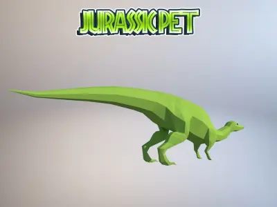 Plateosaurus jurassic pet Low-poly 3D model