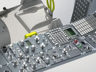 Fairchild A-10 Thunderbolt II complete cockpit 3D print model
