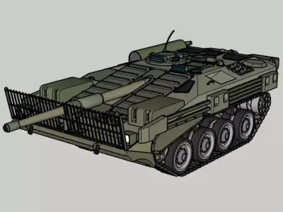 Strv-103 armoured vehicle Low-poly 3D model