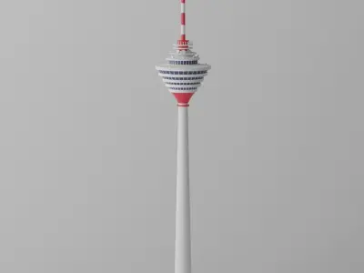 Malaysia Kuala Lumpur Tower Landmark Low-poly 3D model