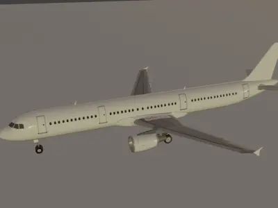 Airbus a321-211 ceo generic livery low poly  Low-poly 3D model