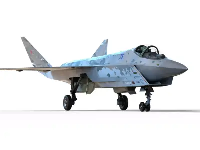 Sukhoi checkmate T-75 LTS Low-poly 3D model