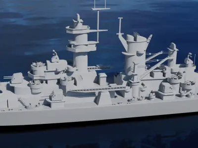 USS Alaska CB-1 Battle Cruiser 3D model