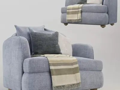 armchair with pillows Free 3D model