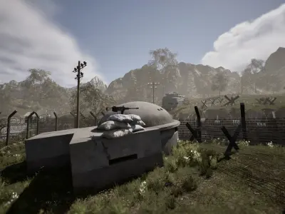 Military Bunkers Low-poly 3D model