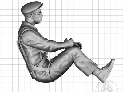 Vintage Glider Pilot 3D print model