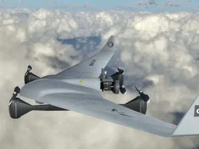 Diha UAV VTOL Bayraktar Low-poly 3D model