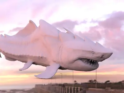 Great White Shark Hybrid With UVs 3D model