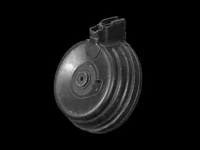 AK - Magazine - Drum Low-poly 3D model