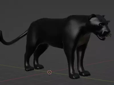 Black Panther Free low-poly 3D model