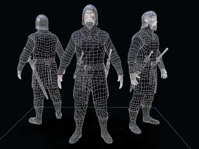 Stark soldier Low-poly 3D model