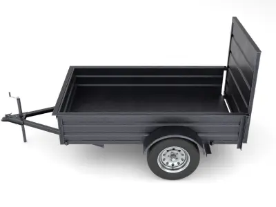 Utility Trailer 3D Model PBR Low-poly 3D model