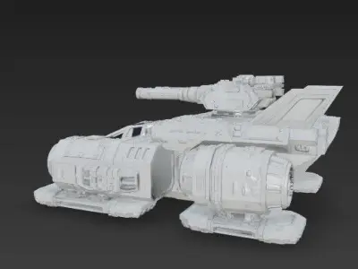 3D Printable Iron Oath Sky Assault Artillery Ship 3D model