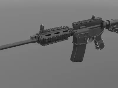 4K textures Carbine M4A1 Low-poly 3D model