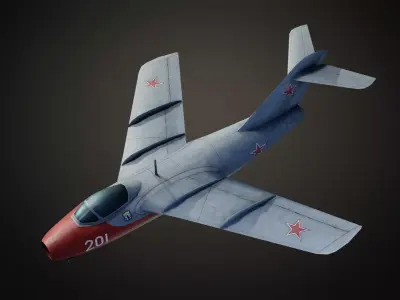 The Lavochkin La-15 Hand painted game model Low-poly 3D model Low-poly 3D model