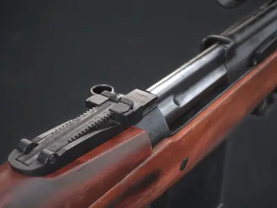 PBR Soviet SVT-40 Semi-Automatic rifle Low-poly 3D model