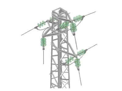 Voltage overhead power line tower 952 node Free 3D model