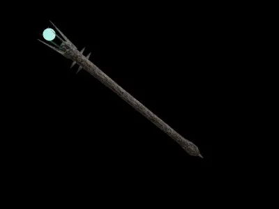 blue orb staff Free 3D model