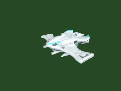 Aurora VX7 Stellar Fighter Sci Fi Aircraft 3D Model Low-poly 3D model