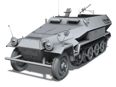 SD KFZ 251 1 Ausf B - Hanomag Halftruck 3D model