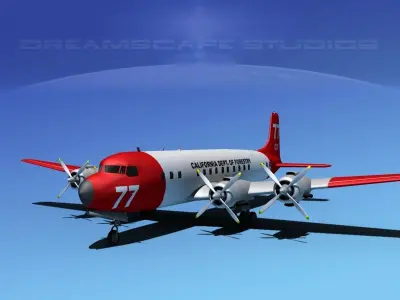 Douglas DC-7C California Fire 3D model
