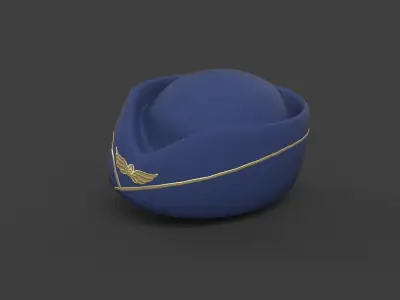 Stewardess hat Low-poly 3D model