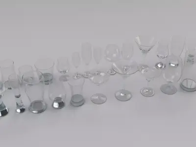 Set Collection of Glass Free 3D model