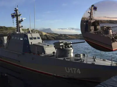 Ukraine Small armored artillery boat type-Gurza M U174 AKKERMAN  3D model