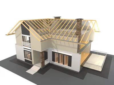Private house in Revit  3D model