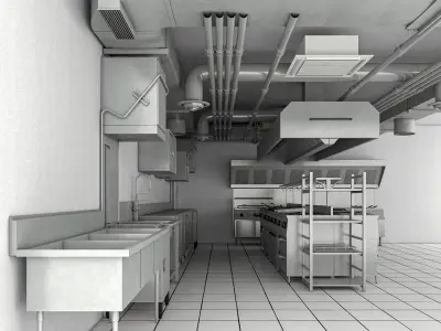 Commercial Kitchen 3 3D model
