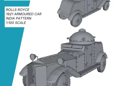 Rolls-Royce 1921 Armoured Car India Pattern 3D print model