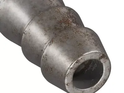Rusty Steel Hose Connector 3D model