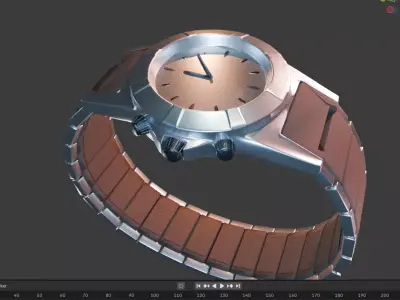 Wristwatch Low-poly 3D model