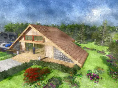 Timber Frame Office Building 3D model