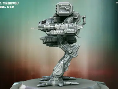 High-Poly Mechwarrior at - t 3D model