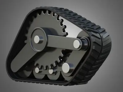  Rubber Track System 3 - Combine Harvester - Crawler Tractor 3D model