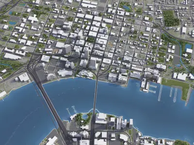 Jacksonville Low-poly 3D model