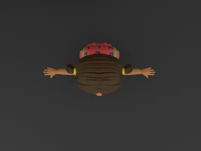 Stylized Girl Character Rigged with Facial Shape Key Animation Low-poly 3D model