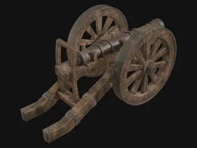 Old Cannon 1 Low-poly 3D model
